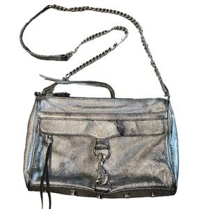 Rebecca Minkoff M.A.C. Silver Shoulder Bag, Chain Strap,‎ Needs TLC